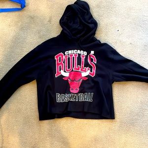 Vintage Official Chicago Bulls Crop Top Hoodie
